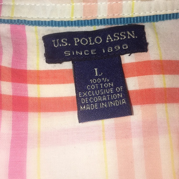 US Polo Assn pink orange and white with turquoise - Picture 7 of 7
